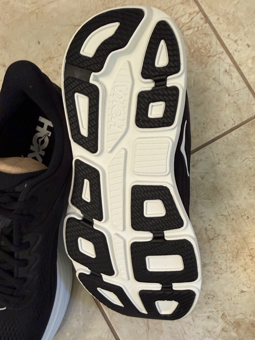 HOKA Bondi 9 X-Wide Men’s Size 10.5 4E Black White Running Shoes 👟 - Picture 5 of 8